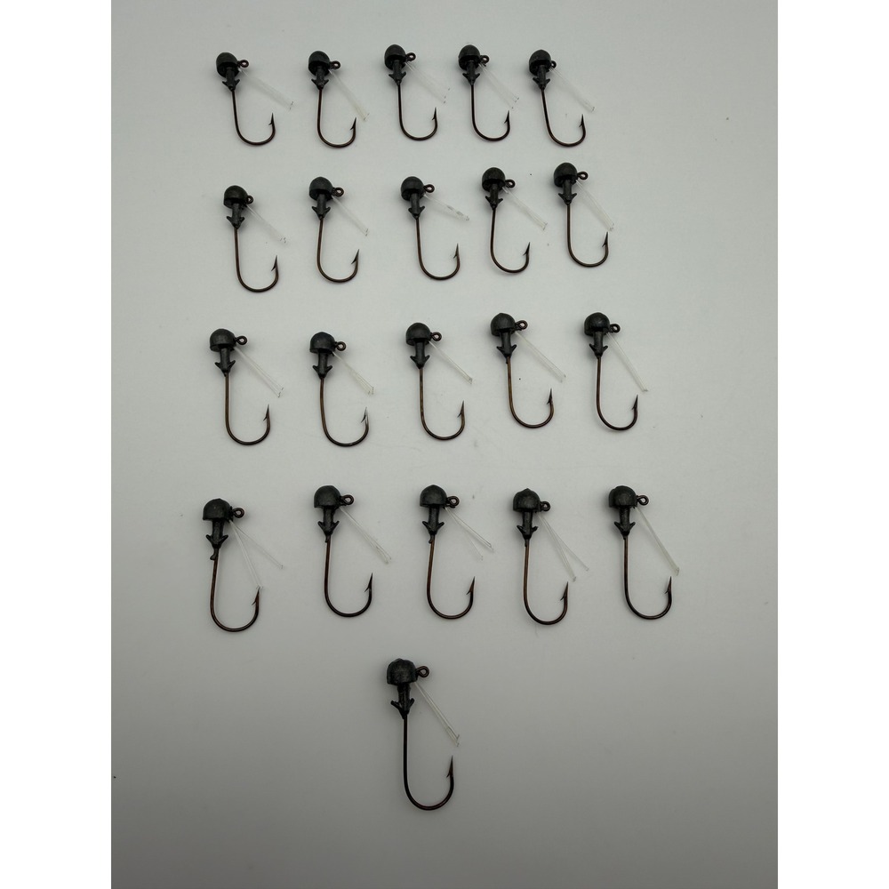 Handmade 1/8 oz Weedless Mushroom Jig Heads Bronze Hook 21 Count Finesse Fishing